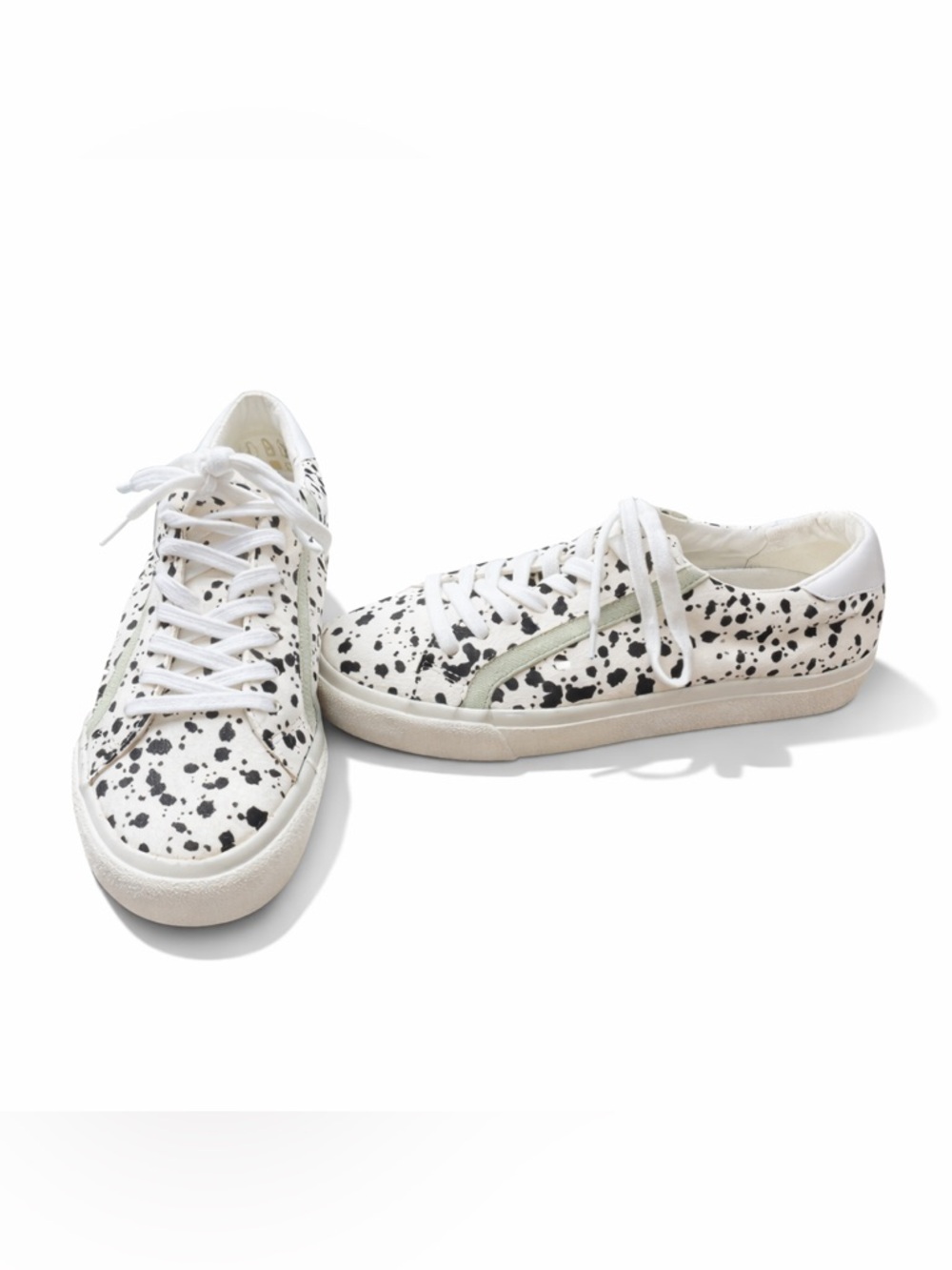 Madewell MWL Cow Print Calf Hair Sneakers Black White Size 7.5